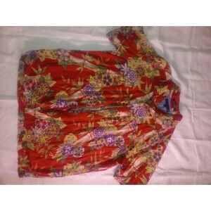Tommy Hilfiger Large Floral Hawaiian 02/03 Multicolor Bamboo Button‎ Up Rayon